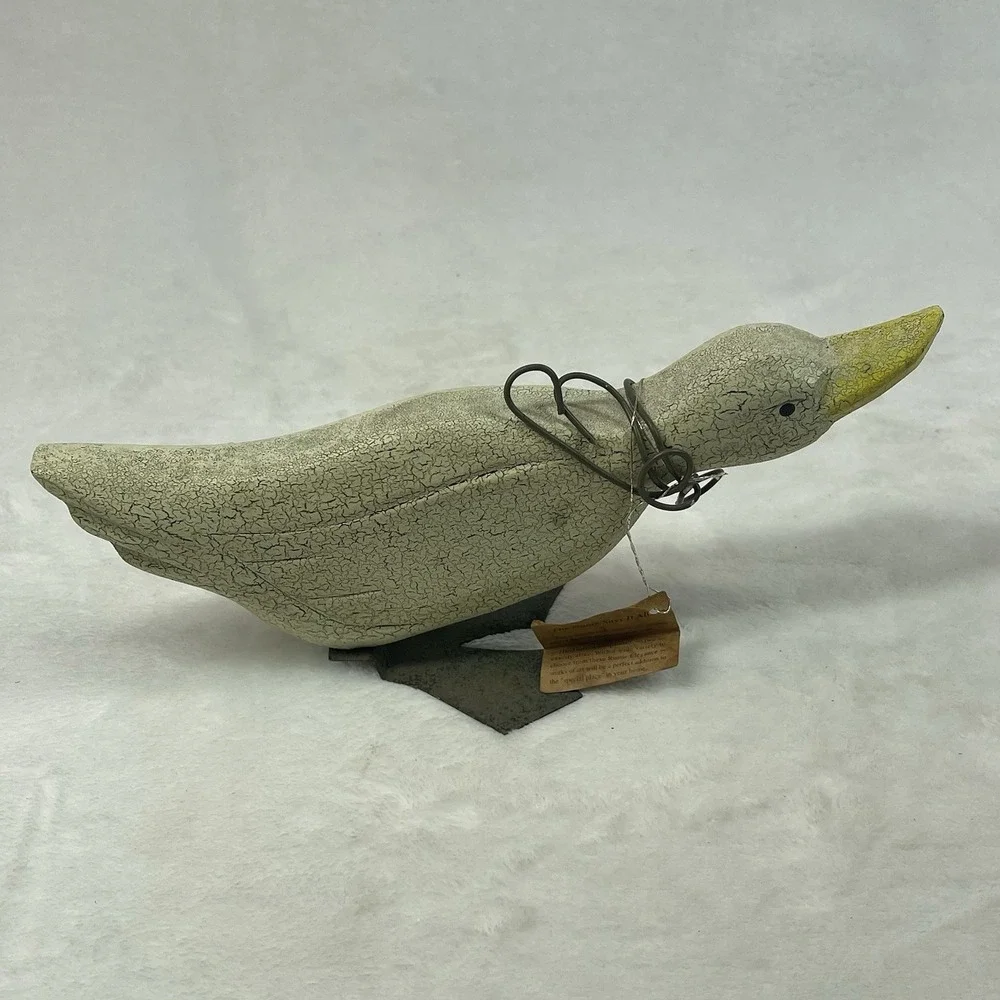 Vintage Goose Duck Shelf Decor Set 3 Rustic Wood Metal Country Farmhouse Cottage